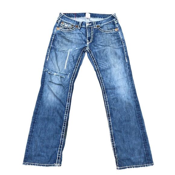 TRUE Religion Jeans Size 33 RICKY SUPER T Blue - Picture 3 of 10